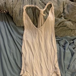 White racer back tank top